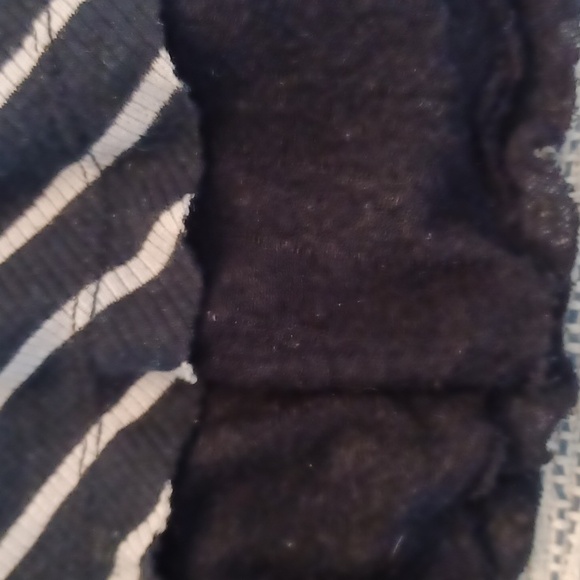 Free People Tangerine Black White Striped Oversized Peplum Top M - Picture 13 of 15